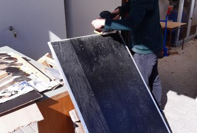 10.	Zabroušení náběhového úhlu skočky pomocí vibrační brusky