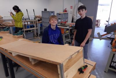 34.	Rampa na koloběžku z bukové překližky a smrkových hranolů