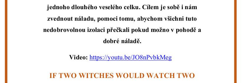 Závěrečné video z výzvy "Čarodějnice" (jak jsme zvládli anglický jazykolam)