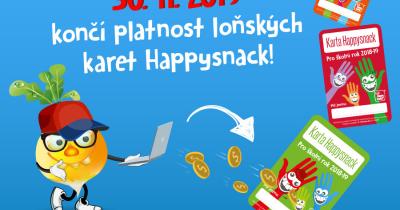 Upozornění! Končí platnost loňských karet Happysnack!
