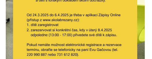 Registrace k zápisu