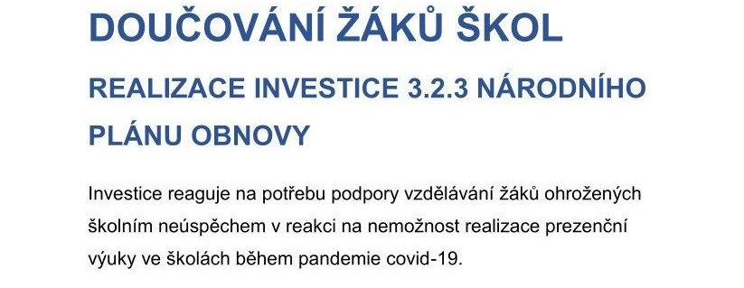 Doučování v rámci Národního plánu obnovy