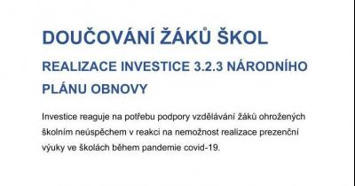 Doučování v rámci Národního plánu obnovy